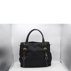 Prada Tessuto Leather Dino Handbag Vitello Black Nero